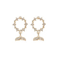Clear Look Fish Tail Mirror Frame Statement Stud Earrings view 5