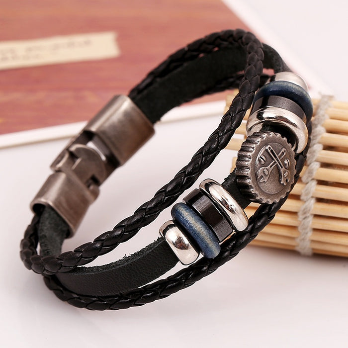 Punk Vintage Genuine Cowhide Leather Bracelet Direct Fashion Jewelry