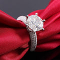 Silver Tone Round Crystal Pavé Solitaire Ring Jewelry view 3
