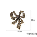 Filigree Rhinestone Bow Brooch Silver or Antique Gold view 5