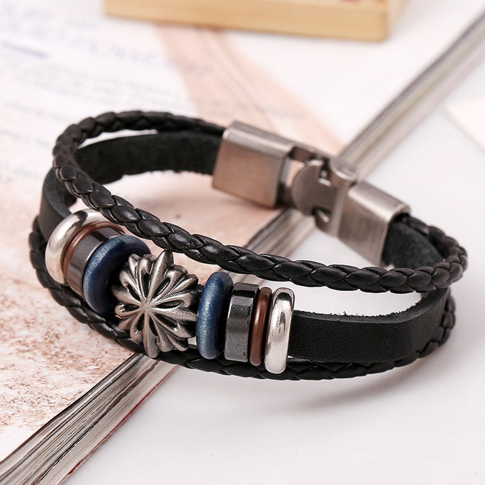 Direct Korean Style Genuine Cowhide Leather Punk Bracelet For Accessories