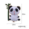Enamel Panda and Bamboo Brooch with Gold Tone Trim view 5