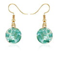 Gold Tone Shell Chip Long Hook Earrings in Four Geometric Shapes view 3