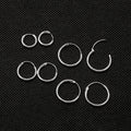 Four Size Silver Tone Polished Classic Small Hoop Earrings view 1