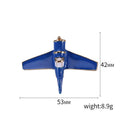 Blue Enamel Airplane Brooch With Gold Tone Edges and White Cockpit view 5