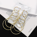 Gold and Silver Six-Pair Graduated Hoop Earring Sets view 4