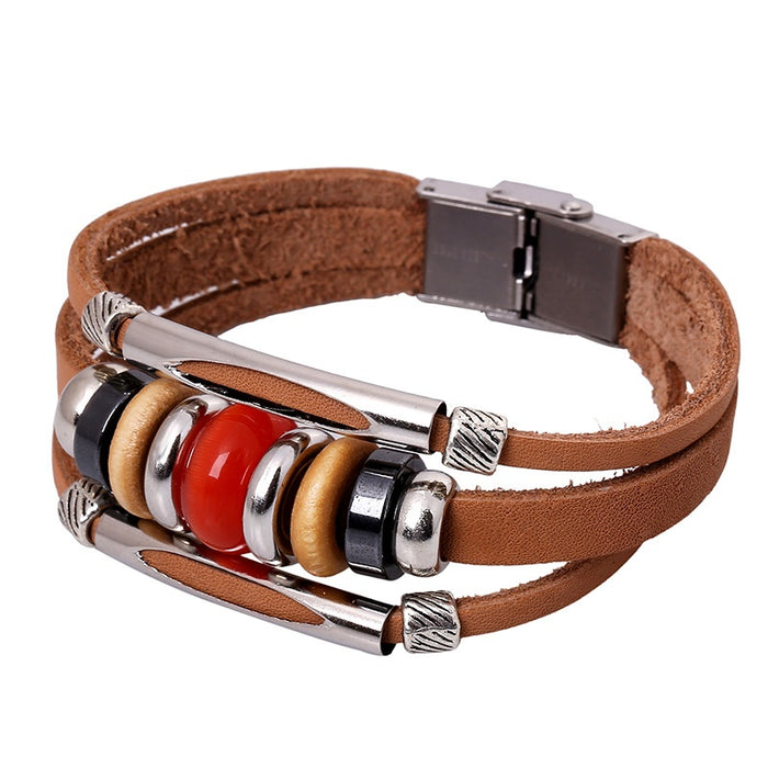 Korean Punk Genuine Leather Bracelet Cowhide Leather Fashion Jewelry