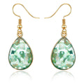 Gold Tone Shell Chip Long Hook Earrings in Four Geometric Shapes view 4