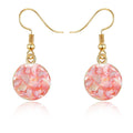 Gold Tone Shell Chip Long Hook Earrings in Four Geometric Shapes view 2