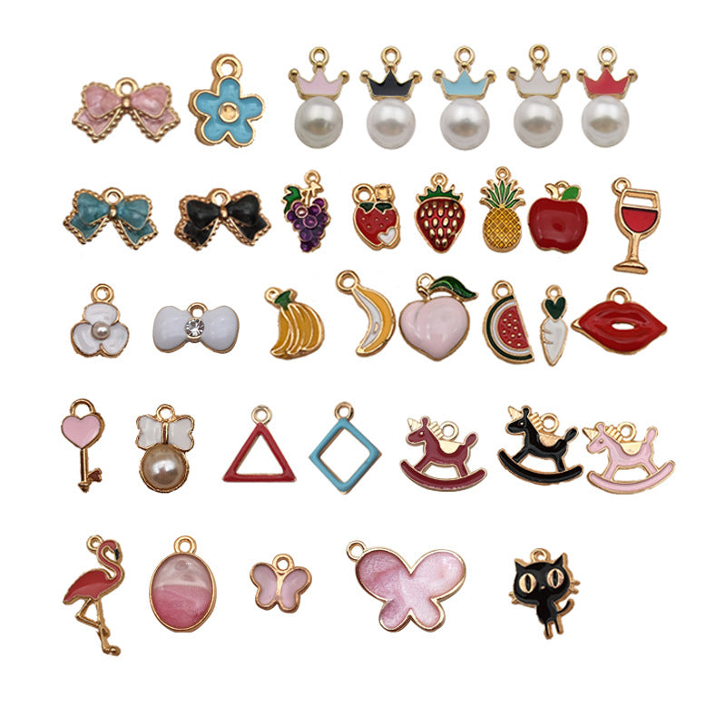K Gold Color Enamel Zinc Alloy Small Charm Pendant for DIY Bracelet Necklace Jewelry