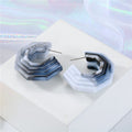 Chunky Layered Crescent Acrylic Stud Earrings in Three Colors view 4