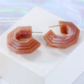 Chunky Layered Crescent Acrylic Stud Earrings in Three Colors view 5