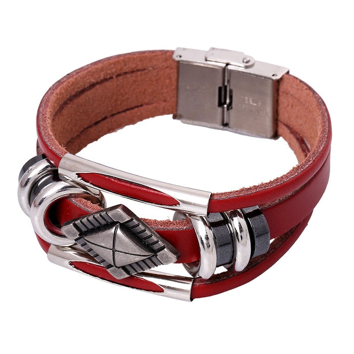 Punk Genuine Leather Bracelet Fashion Jewelry For Men And Women