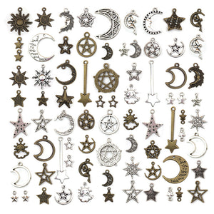 Metallic Moon Metal Charms for Jewelry and Craft Projects