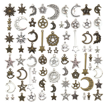 Metallic Moon Metal Charms for Jewelry and Craft Projects