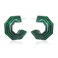 Chunky Layered Crescent Acrylic Stud Earrings in Three Colors view 2