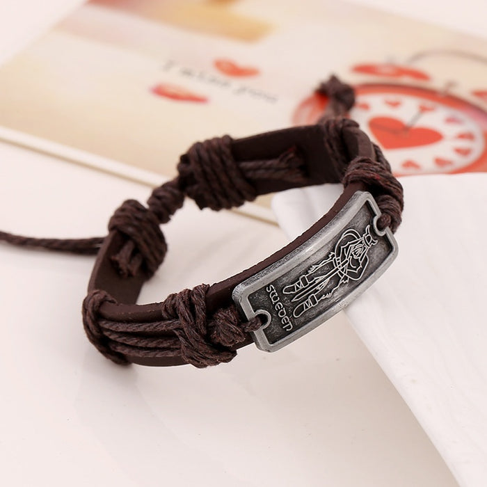 Direct Vintage Alloy Genuine Cowhide Leather Bracelet For Dollar Store Jewelry