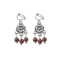 Silver Tone Dreamcatcher Red Bead No Piercing Clip Earrings view 5