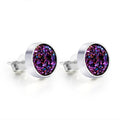 Round Druzy Stud Earrings in Six Color and Metal Combinations view 11