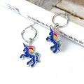 Rainbow Enamel Unicorn Huggie Drop Earrings in Five Colorways view 10