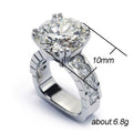 High Set Round Center Stone Ring With Wide Pavé Band view 5