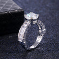High Set Round Center Stone Ring With Wide Pavé Band view 4