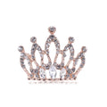 Rose Gold Silver Rhinestone Crown Brooch Two Finishes view 1