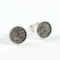 Round Druzy Stud Earrings in Six Color and Metal Combinations view 2