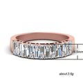 Rose Gold Tone Baguette Stone Eternity Band Ring Polished Metal Jewelry view 5