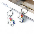 Rainbow Enamel Unicorn Huggie Drop Earrings in Five Colorways view 3