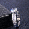High Set Round Center Stone Ring With Wide Pavé Band view 3
