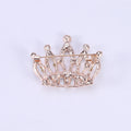 Rose Gold Silver Rhinestone Crown Brooch Two Finishes view 3