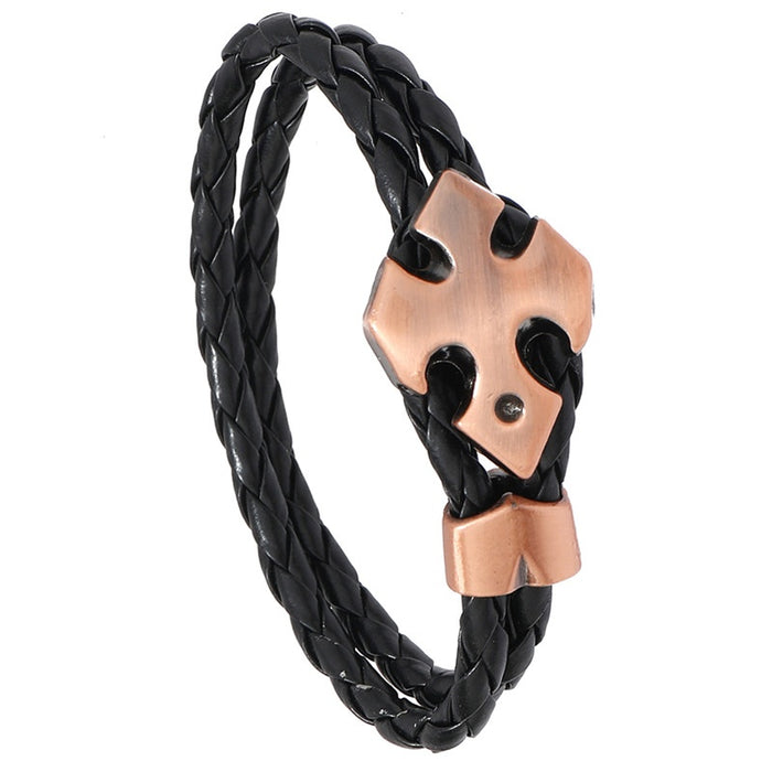 Punk Minimalist PU Braided Leather Bracelet For Men And Women, Creative Trendy Student Wristband