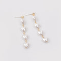 White Pearl Look Heart Cascade Extra Long Stud Earrings view 5
