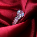 High Set Round Center Stone Ring With Wide Pavé Band view 2