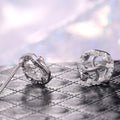 Silver Tone Pinwheel Stud Earrings with Clear Stones view 3