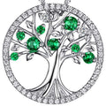 Silver Tone Tree of Life Pendant with Colored Stones view 4