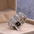 Wide Emerald Cut Crystal Eternity Band Ring With Clear Crystal Accents view 4