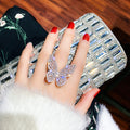 Butterfly Statement Ring With Clear Or Pink Faceted Stones view 6