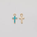 Slim Enamel Cross Charm Metal Pendant for Jewelry Making view 8