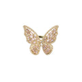 Butterfly Statement Ring With Clear Or Pink Faceted Stones view 5