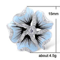 Blue Enamel Flower Stud Earrings With Crystal Centers view 5