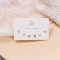 Green Six Pair Mixed Clear Look Small Stud Earring Card view 4