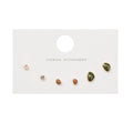 Green Six Pair Mixed Clear Look Small Stud Earring Card view 6
