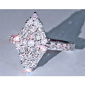 Marquise Shaped Cluster Ring With Tapered Pavé Band view 4