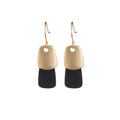 Gold Cap and Two Tone Color Panel Hook Drop Earrings view 5