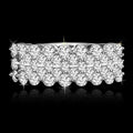 Silver Tone Wide Ring With Five Rows Of Clear Stones view 3