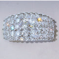 Silver Tone Wide Lattice Ring with Clear Stones Design view 1