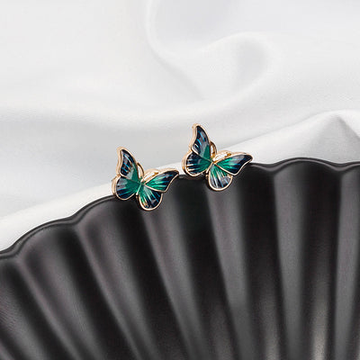 Primary supplied view of blue-green forest butterfly studs