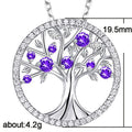 Silver Tone Tree of Life Pendant with Colored Stones view 5